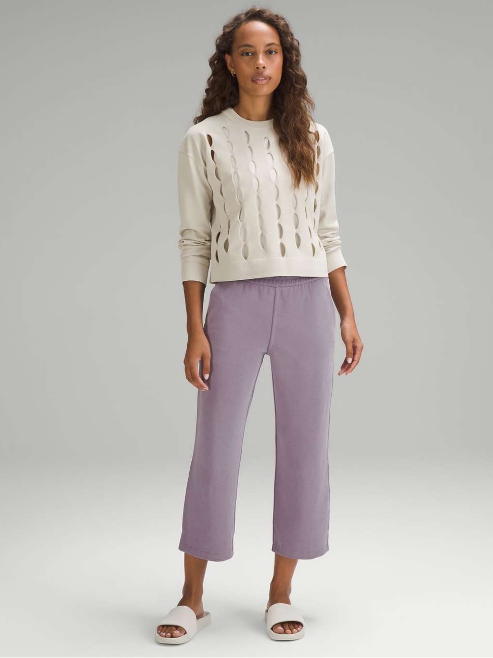 Lululemon Softstreme High-Rise Straight-Leg Cropped Pant in Purple Ash, size 4